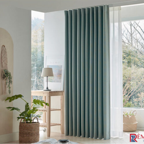 Rèm Vải Màu Xanh Bạc Hà Mint Blue 04