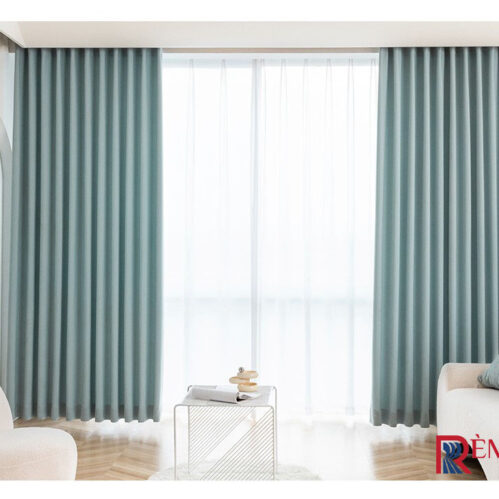 Rèm Màu Bạc Hà Tươi Kết Hợp Xanh Da Trời 02