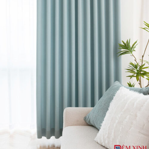 Rèm Màu Bạc Hà Tươi Kết Hợp Xanh Da Trời 05
