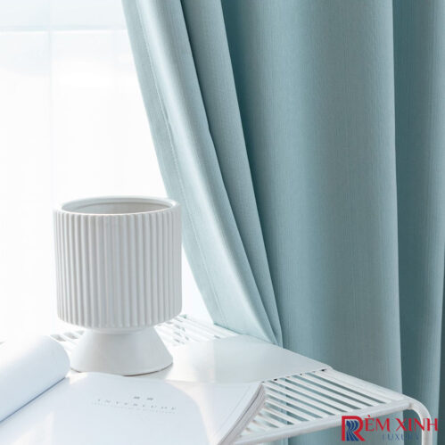 Rèm Màu Bạc Hà Tươi Kết Hợp Xanh Da Trời 06