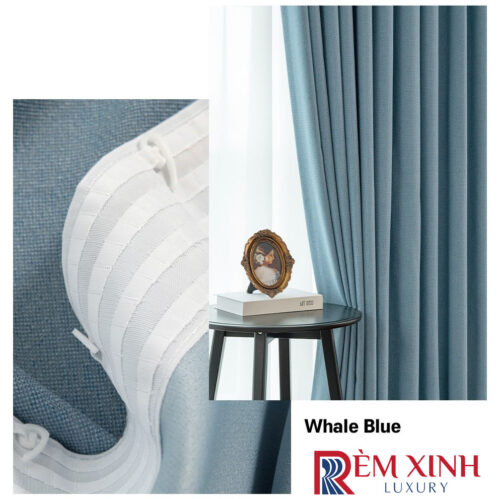 Rèm Vải Màu Cá Voi Xanh Whale Blue 01