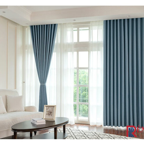 Rèm Vải Màu Cá Voi Xanh Whale Blue