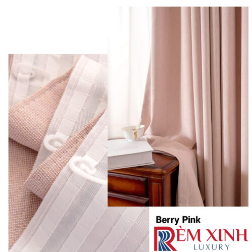 Rèm Vải Màu Hồng Mọng Berry Pink 01