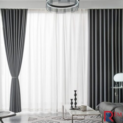 Rèm nhập khẩu Á Châu màu xám tối