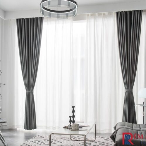 Rèm nhập khẩu Á Châu màu xám tối