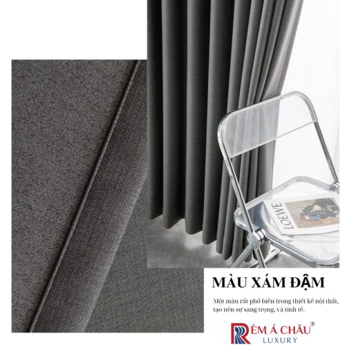 Rèm nhập khẩu Á Châu màu xám tối