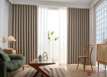 Rèm vải nhập khẩu Á Châu màu Be