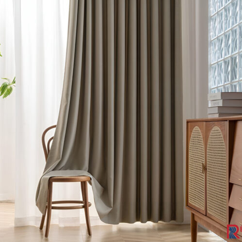 Rèm vải nhập khẩu Á Châu màu Be