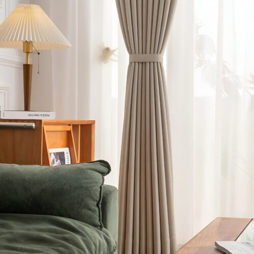 Rèm vải nhập khẩu Á Châu màu Be