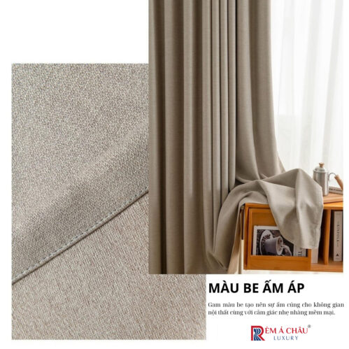 Rèm vải nhập khẩu Á Châu màu Be