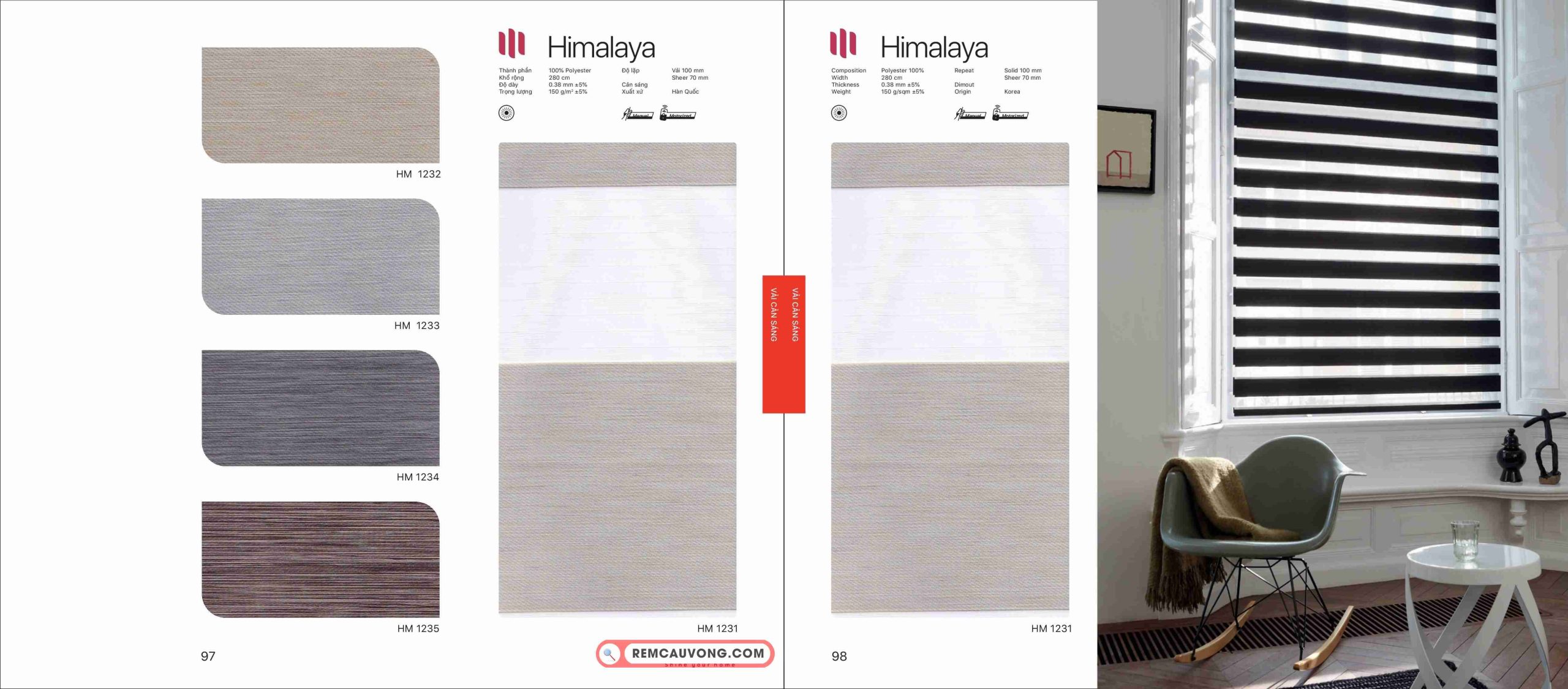 Rèm Cầu Vồng Modero Himalaya